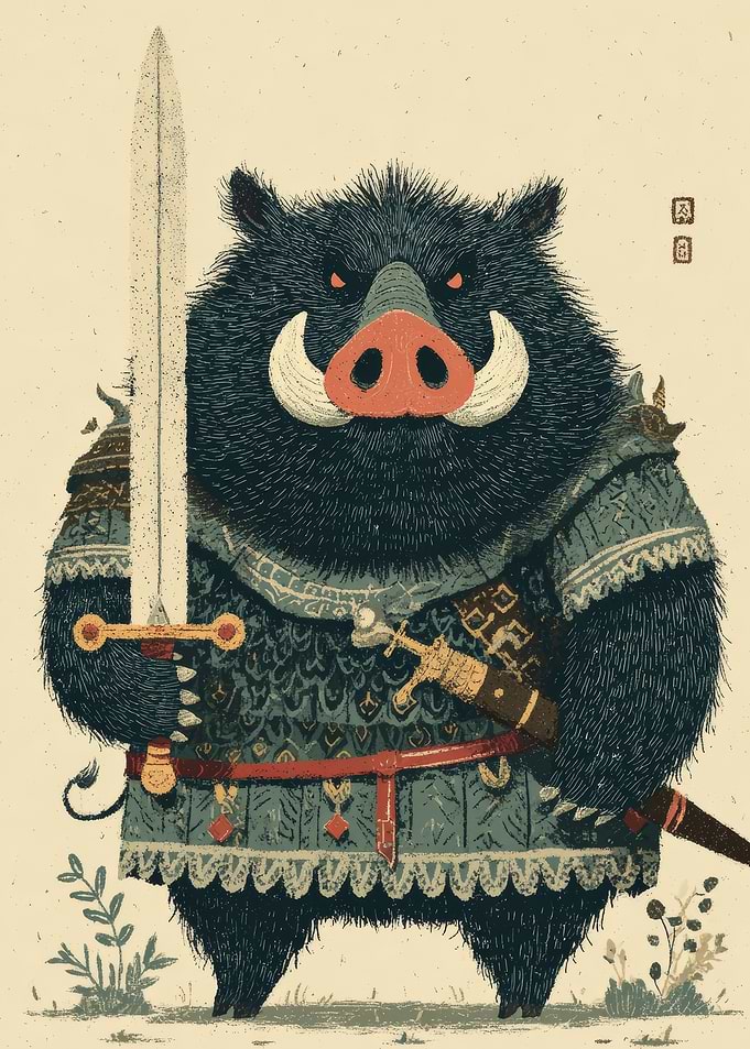 Warrior Boar with Sword
