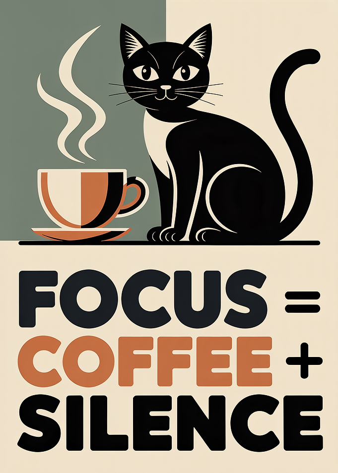 Cat, Coffee, and Focus