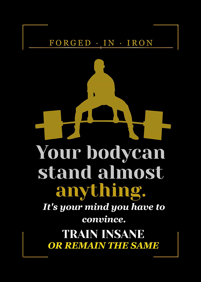 Motivational Weightlifting Poster Train your brain