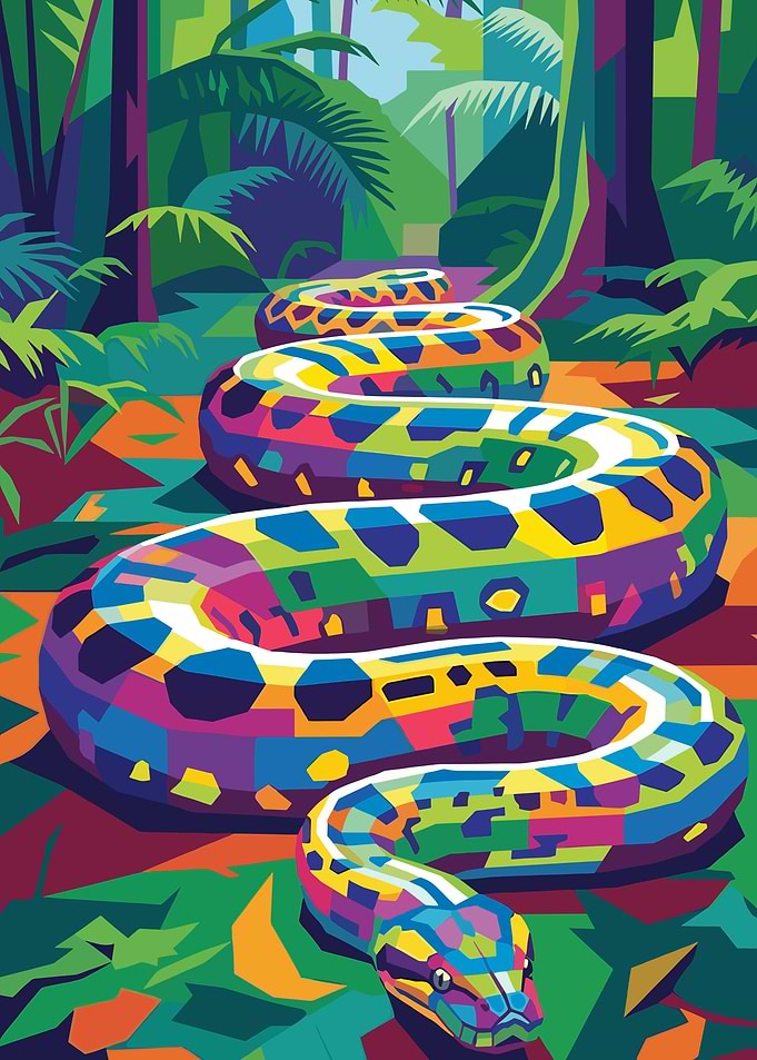 Colorful Snake in Jungle