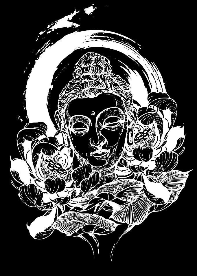 Buddha with Lotus Flowers