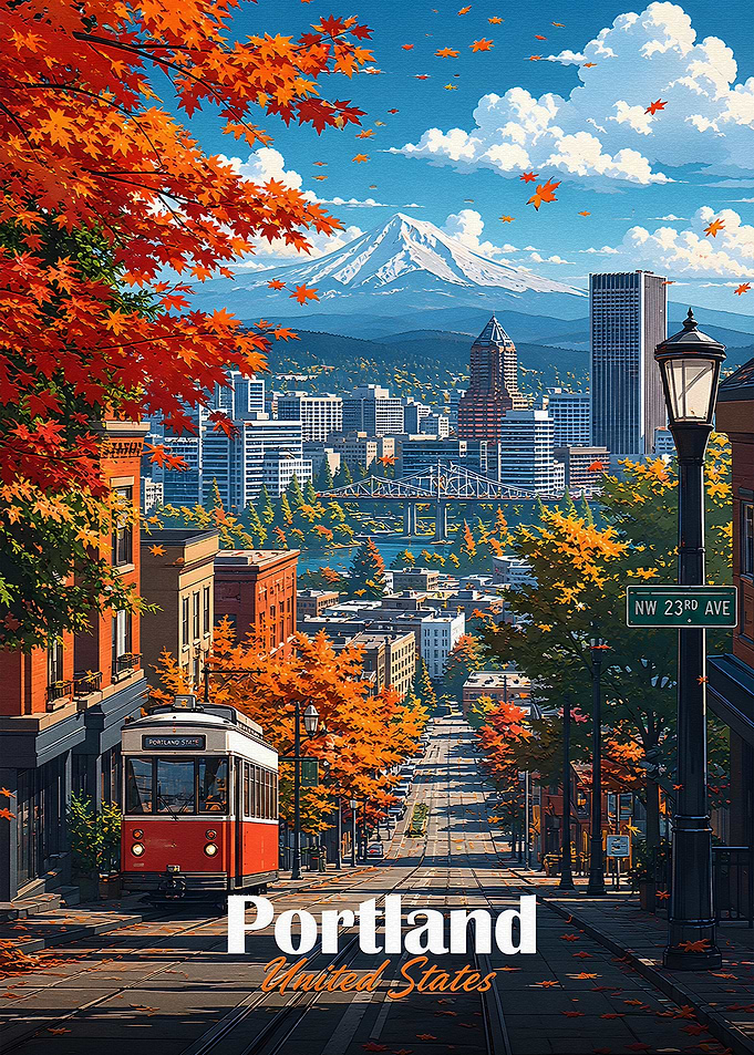 Portland Cityscape in Autumn
