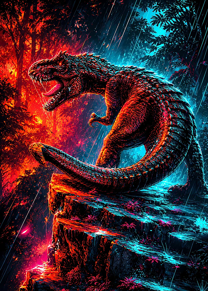 Dinosaur on a cliff