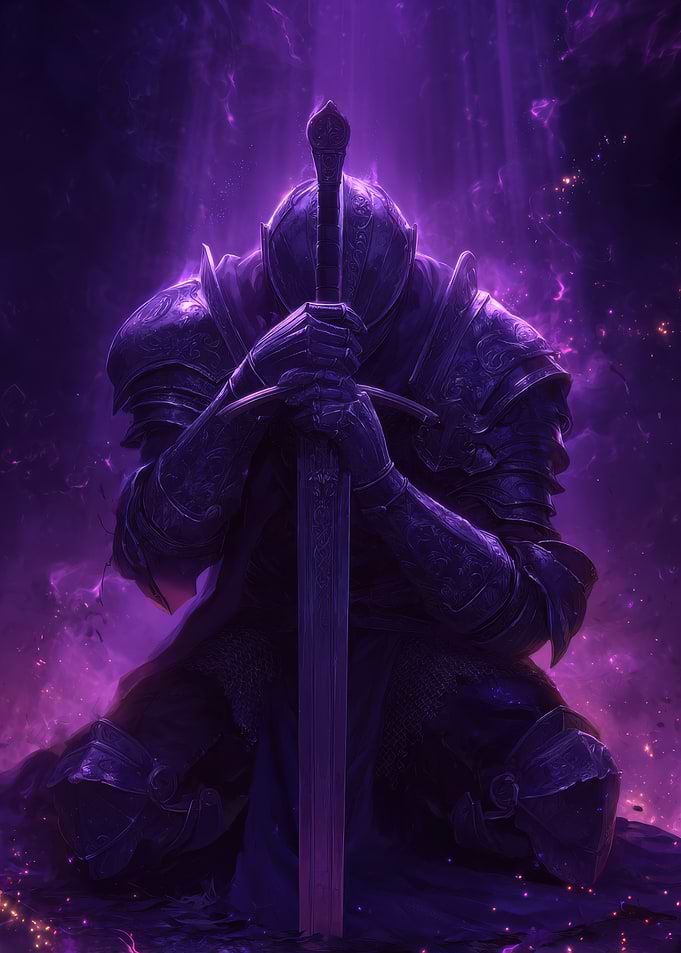 Knight Kneeling with Sword