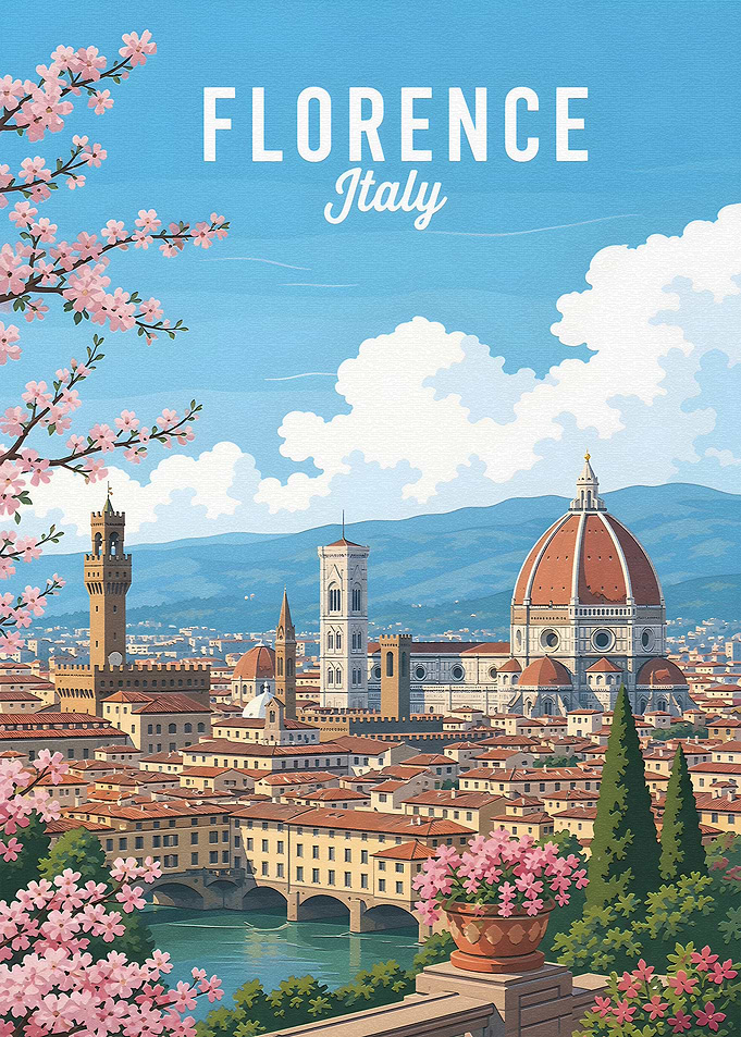 Florence Italy Vintage Travel Poster