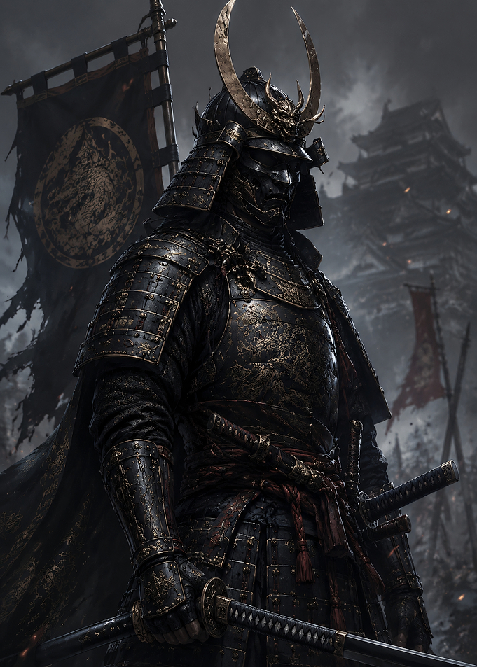 Samurai Warrior in Dark Armor