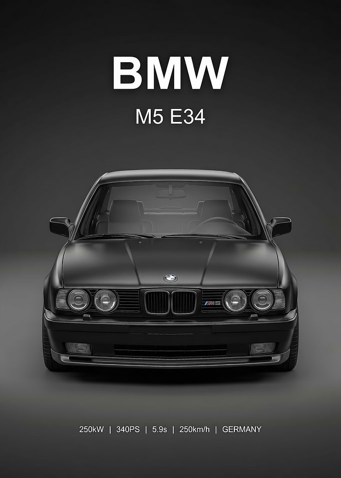 black bmw evo e34 car Poster