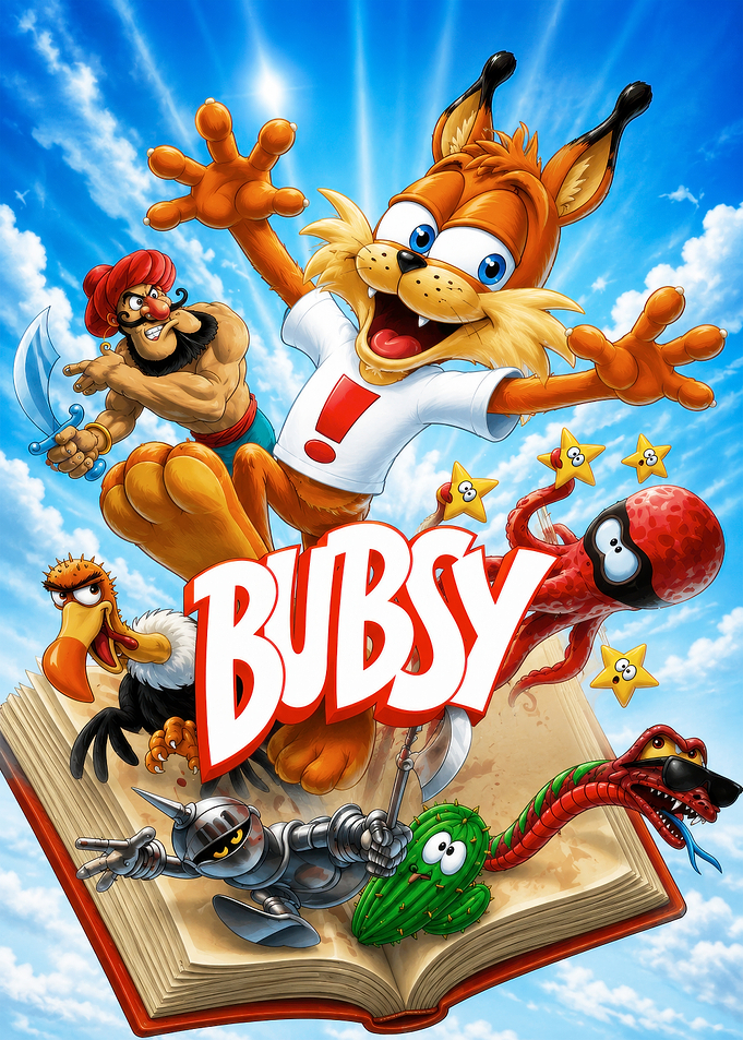 Bubsy Video Game Cover Art