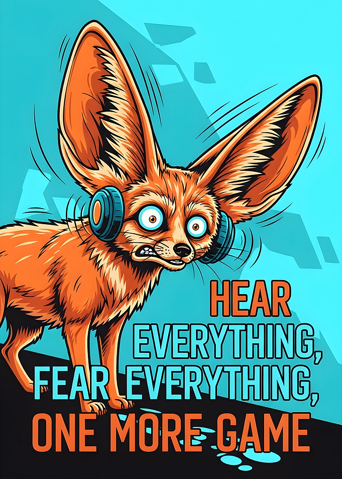 Fennec Fox Gamer with Headphones