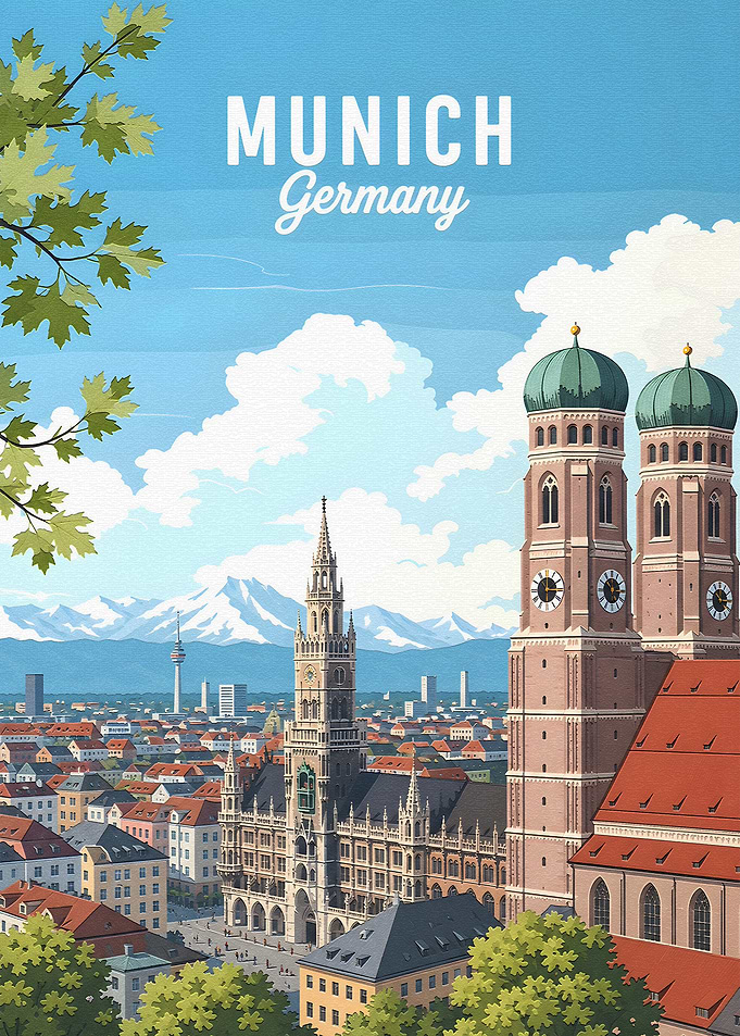 Munich Cityscape with Frauenkirche
