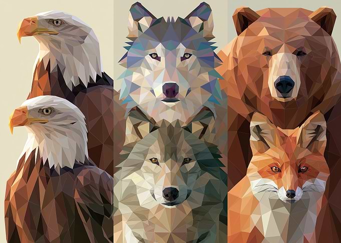Geometric Wildlife Portrait