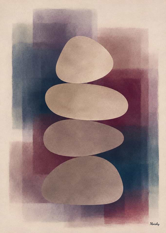 Wabi-Sabi Stone Field No. 22 – Settling Abstract Wall Art