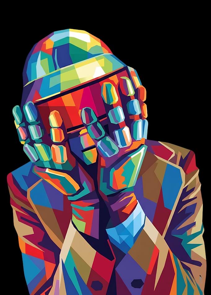 Daft Punk Pop Art Portrait