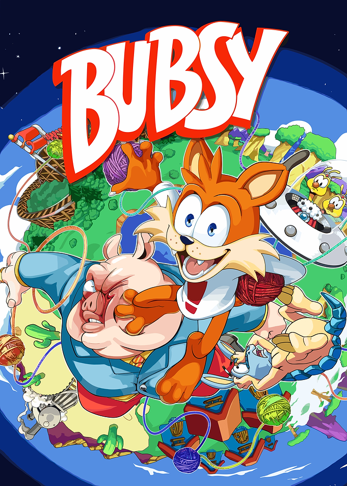 Bubsy 4D Video Game Cover Art