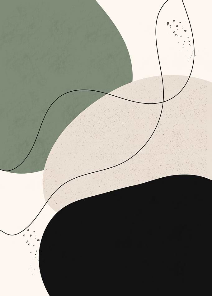 Sage Green Serenity - Minimalist Abstract Organic Shapes