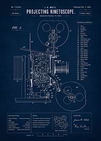 Projecting Kinetoscope Patent Blueprint