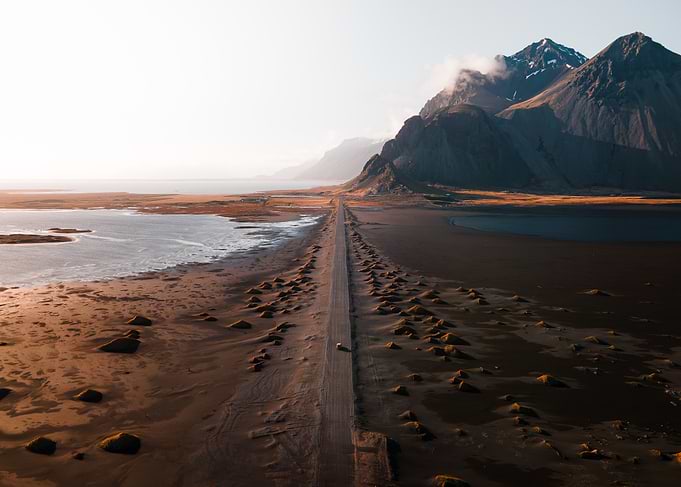 Stokksnes Black beach Coastline