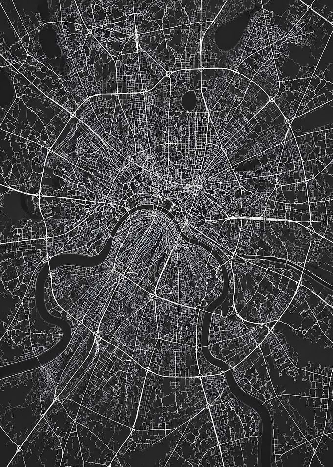 Monochromatic City Map
