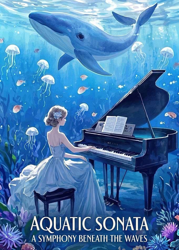 Aquatic Sonata: Whale and Pianist