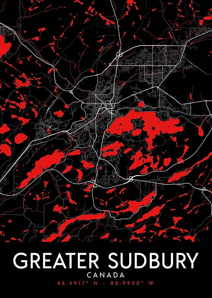 Greater Sudbury Dark Map