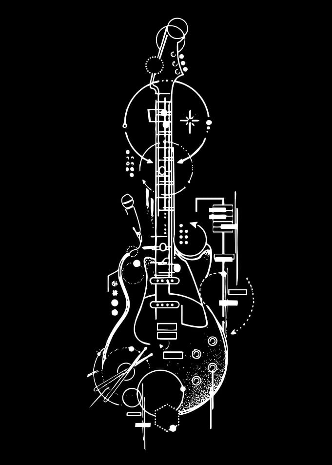 Geometric Electric Guitar Illustration