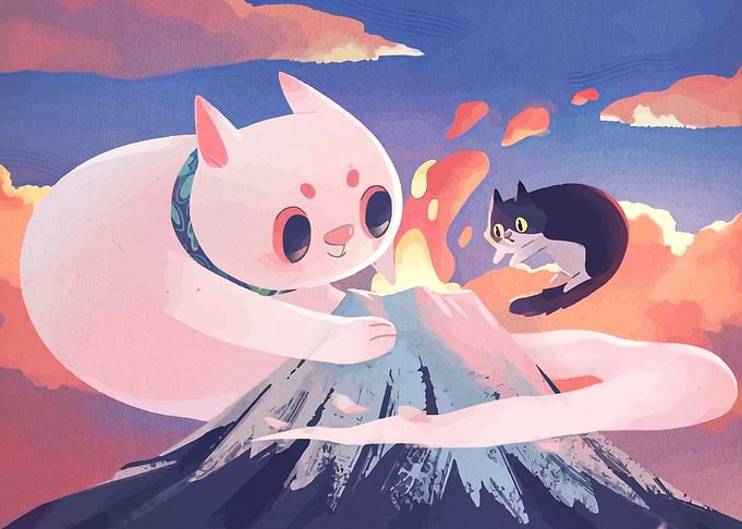 Cats and Volcano