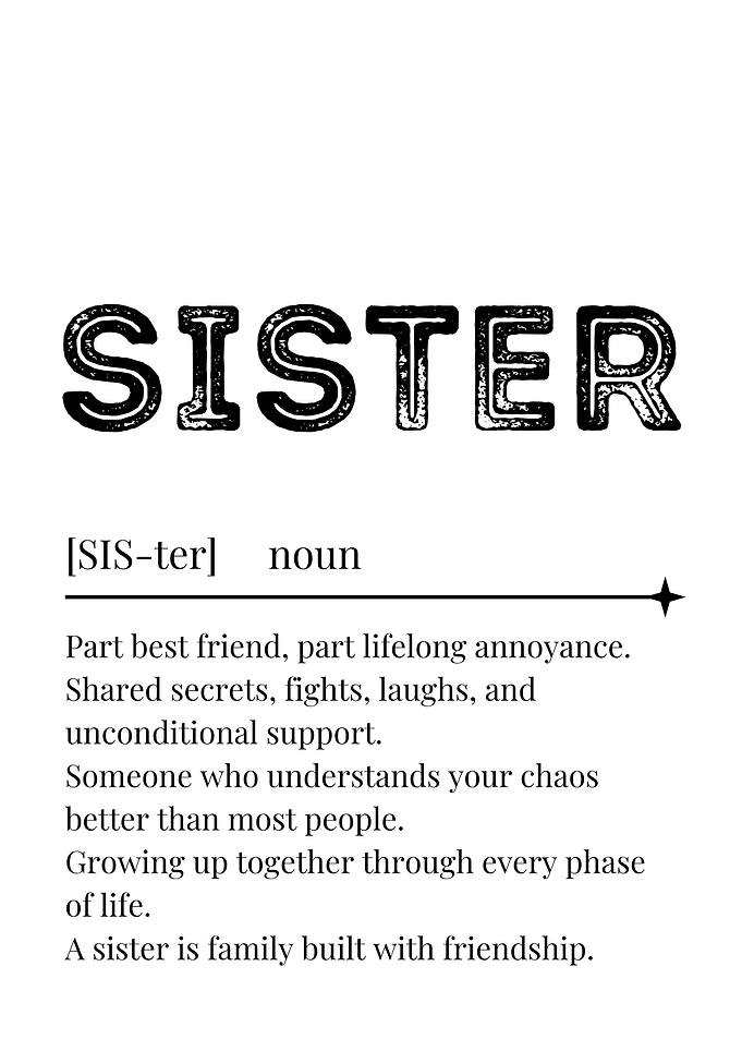 Sister Definition Text Art