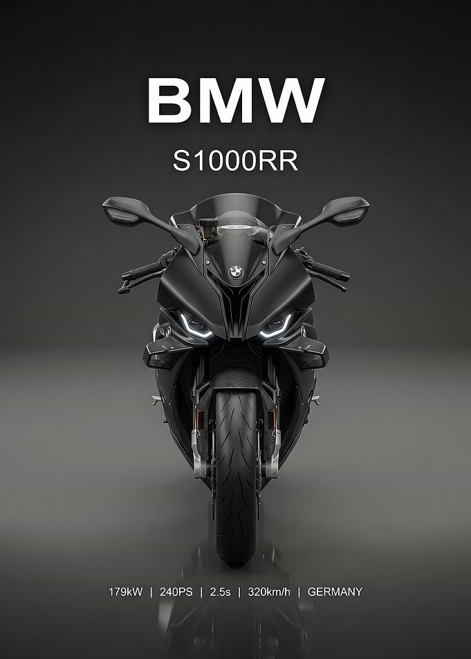 sleek black s1000rr Motorcycle bmw poster