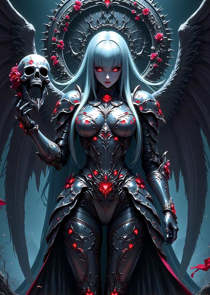 Gothic Angel with Skull