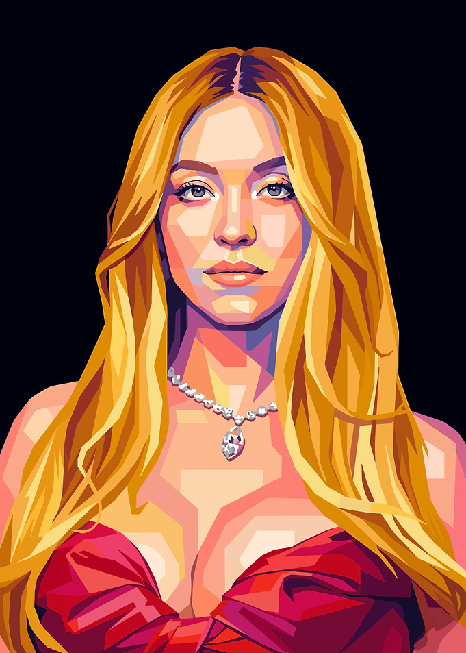 Pop Art Portrait of Sydney Sweeney