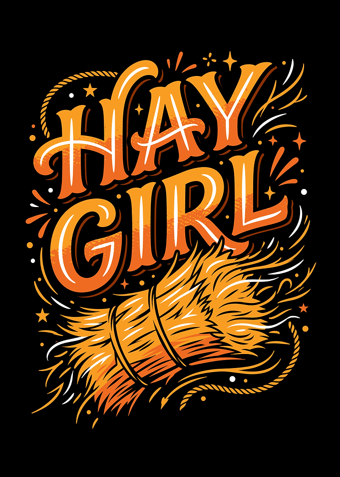 Hay Girl Text Art