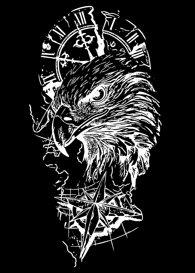 Eagle and Compass Tattoo Design