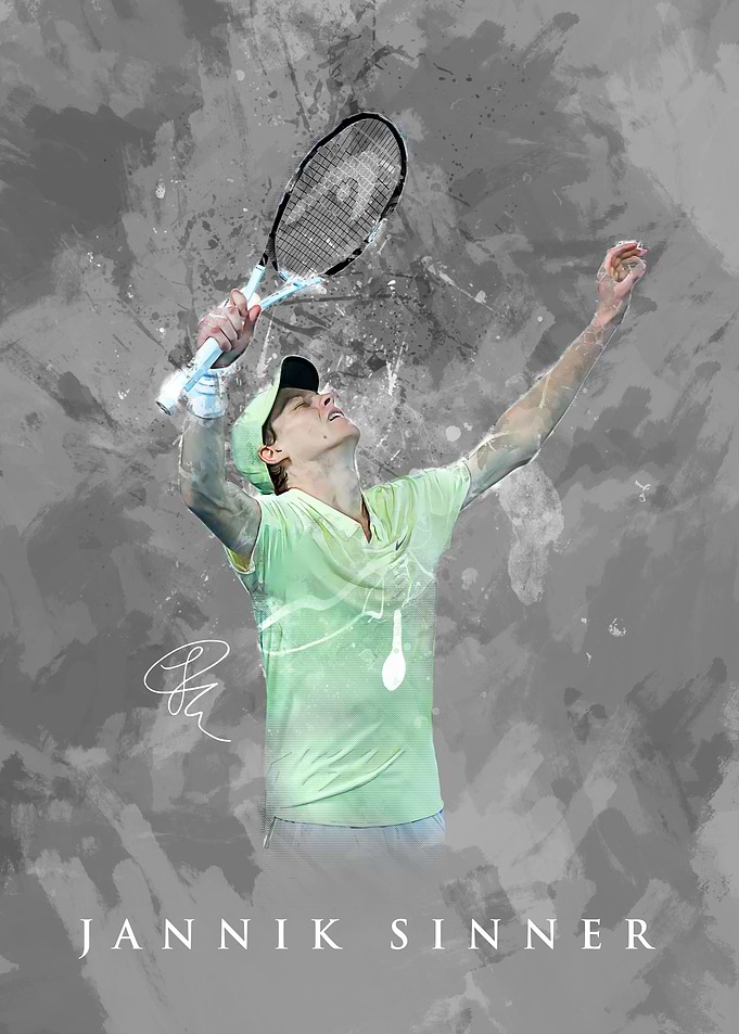 Jannik Sinner Tennis Player Artwork