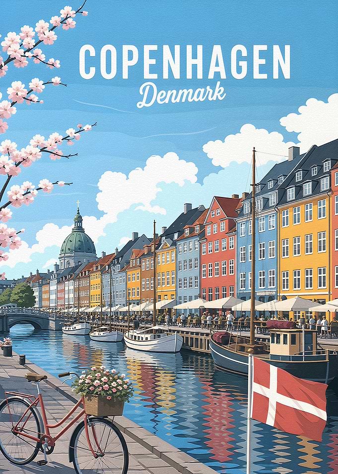 Copenhagen Denmark Canal Scene