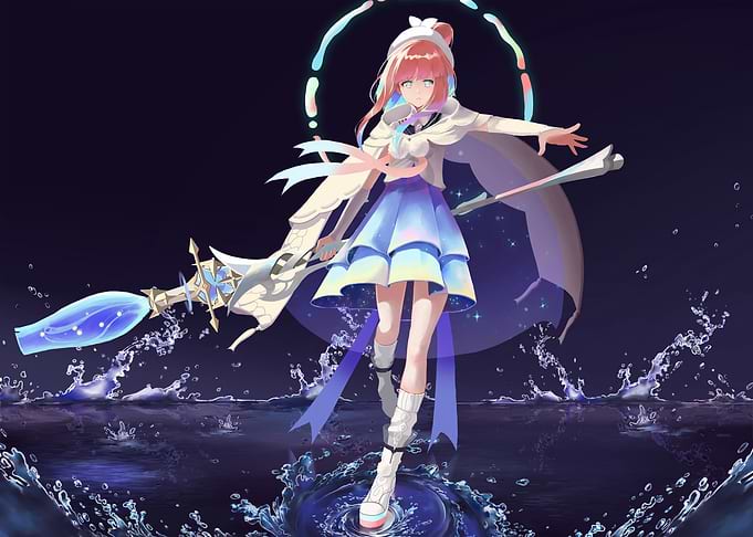 Anime Girl with Magical Staff