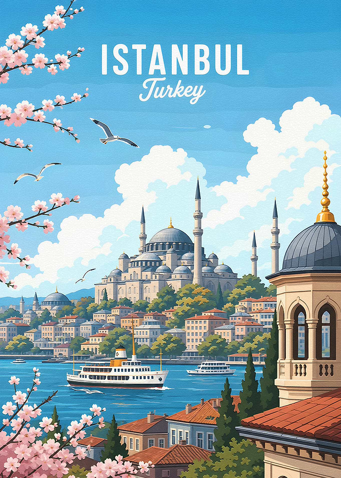 Istanbul Travel Poster