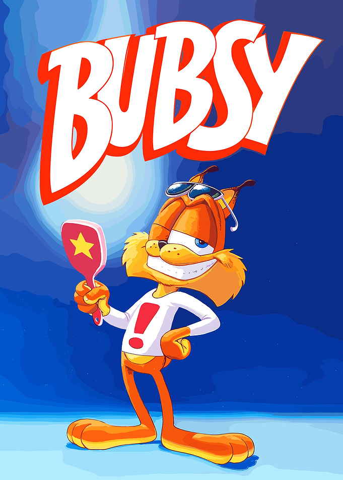 Bubsy the Bobcat with a Star Paddle
