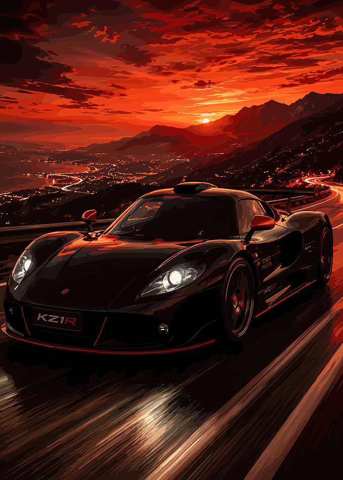 Sports Car at Sunset