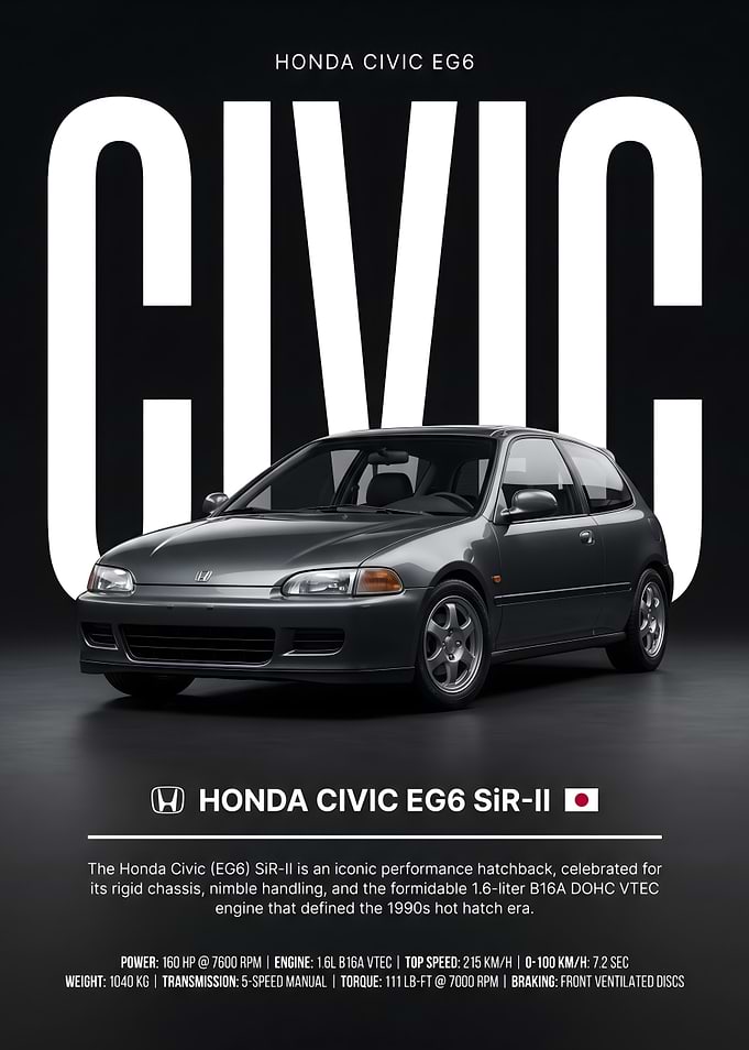 Honda Civic EG6 SiR-II Poster