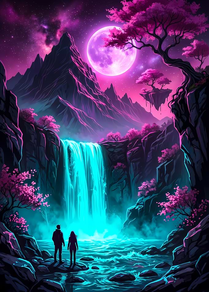 Fantasy Waterfall Landscape