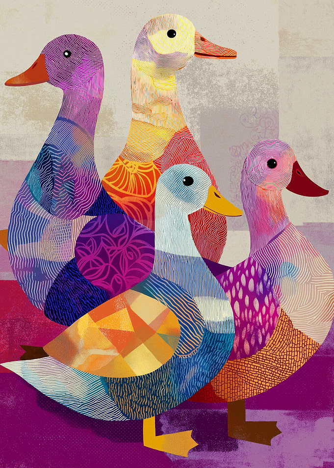 Colorful Ducks in a Row
