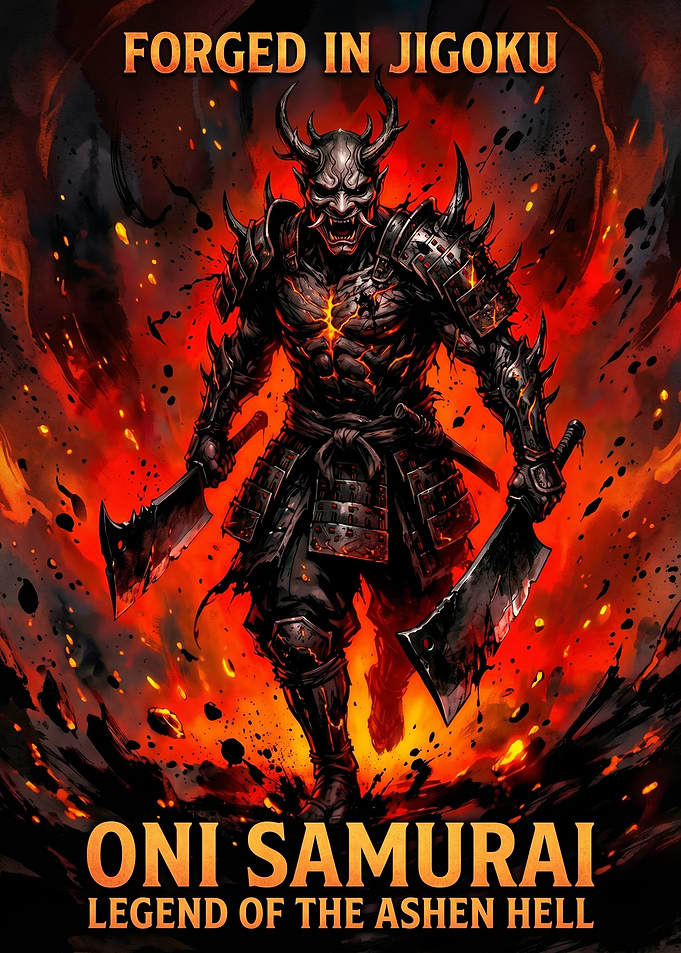 Oni Samurai in Fiery Hell