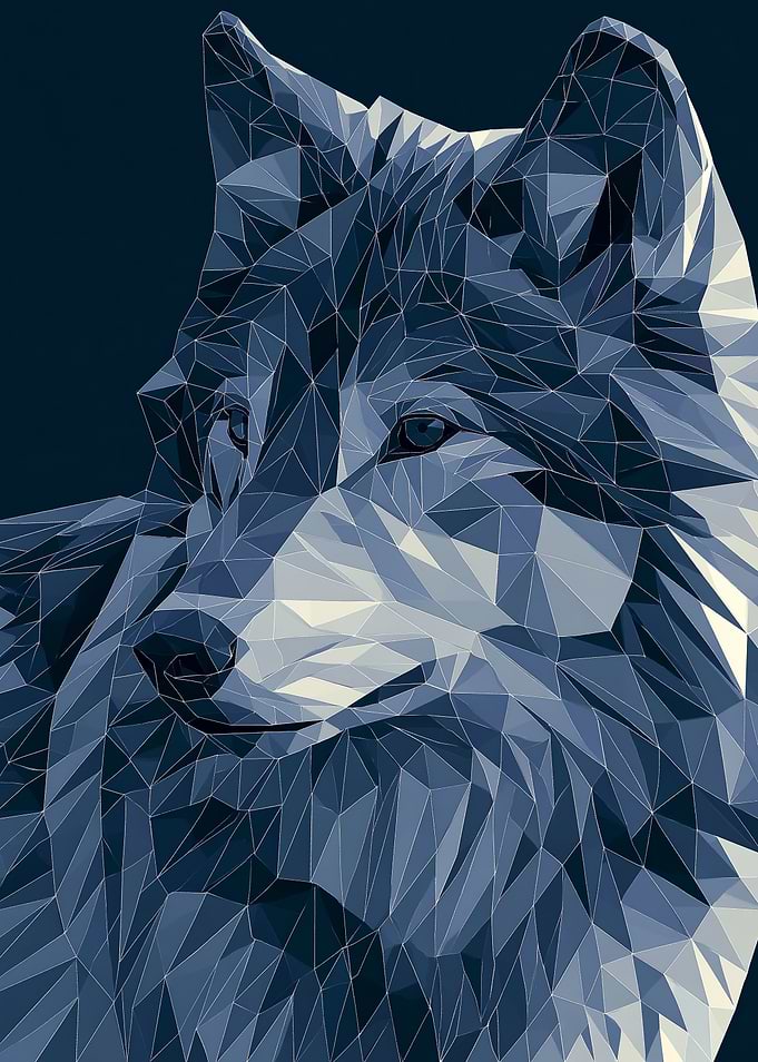 Geometric Wolf Portrait