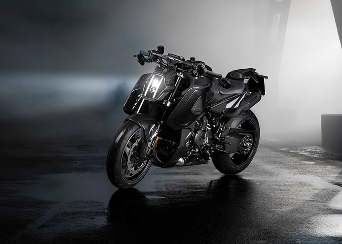 Black Motorcycle in Foggy Setting
