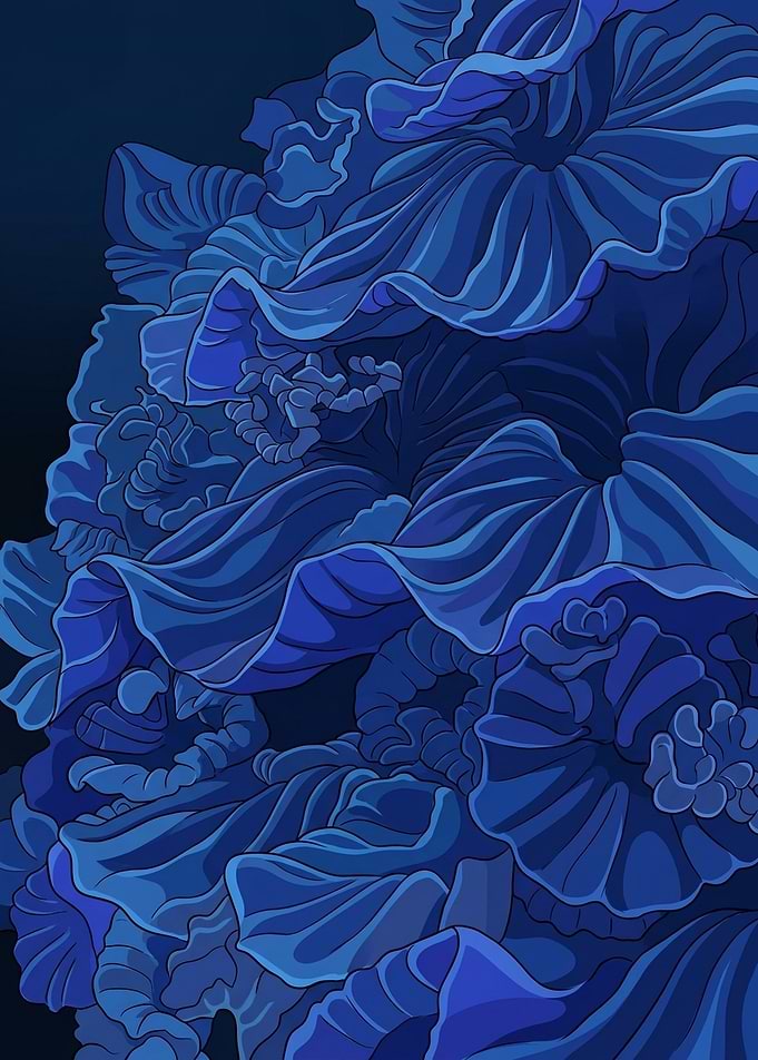 Abstract Blue Floral Pattern