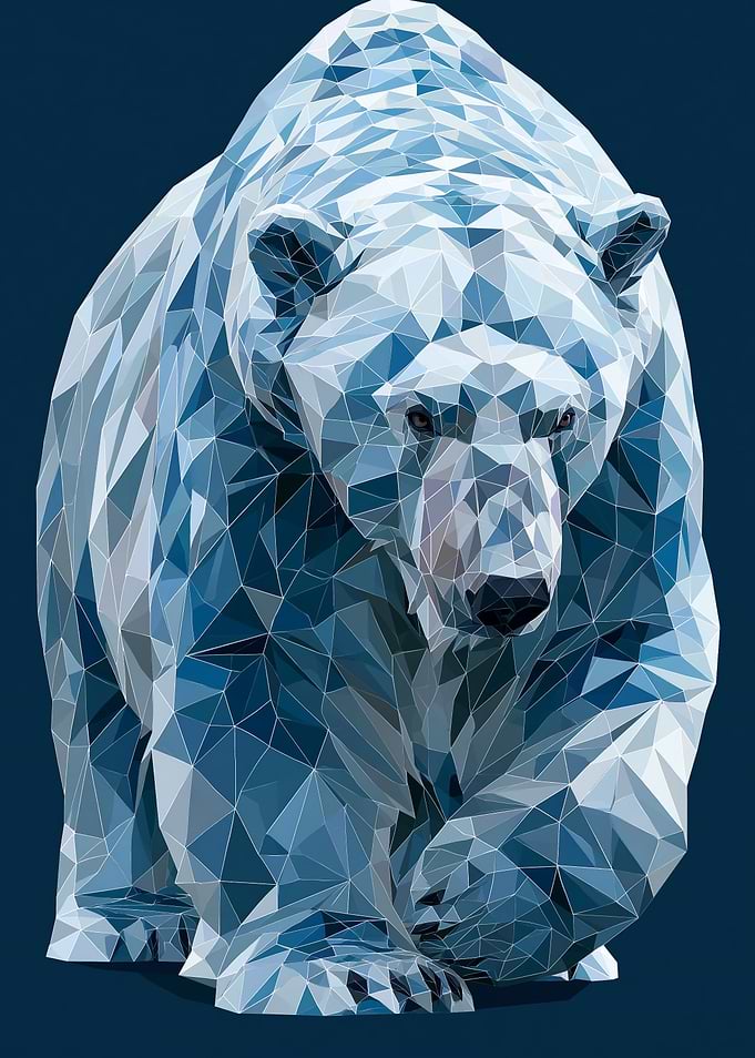 Geometric Polar Bear Art