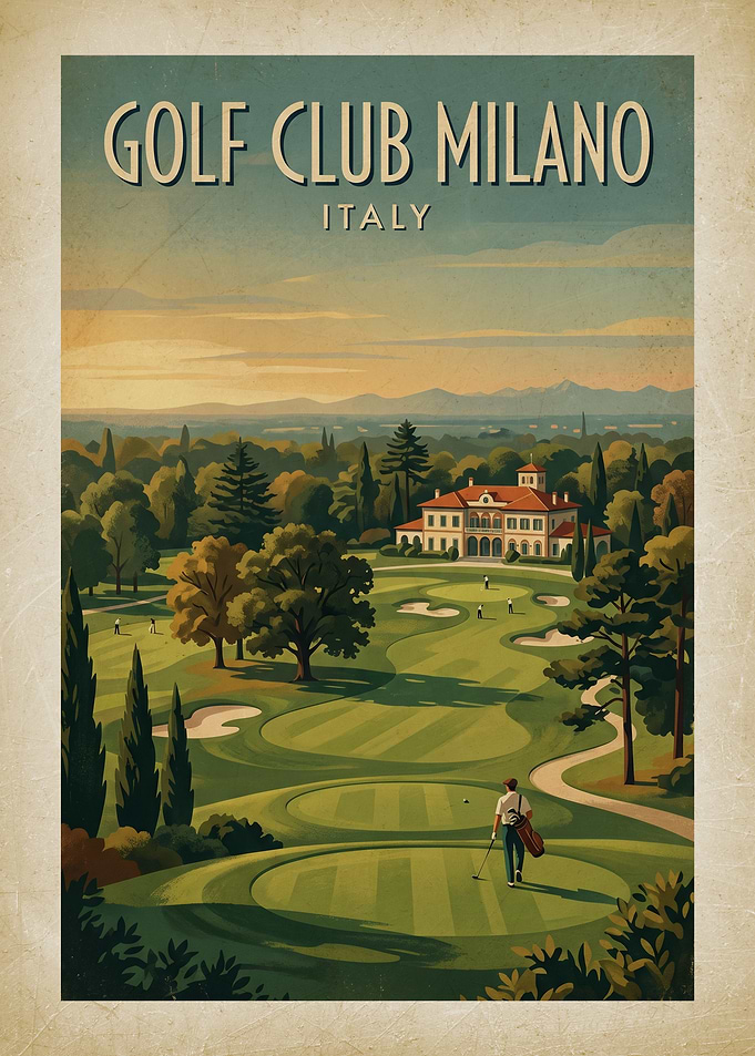 Golf Club Milano Vintage Poster
