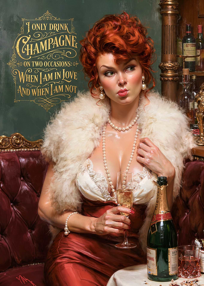 Woman Drinking Champagne