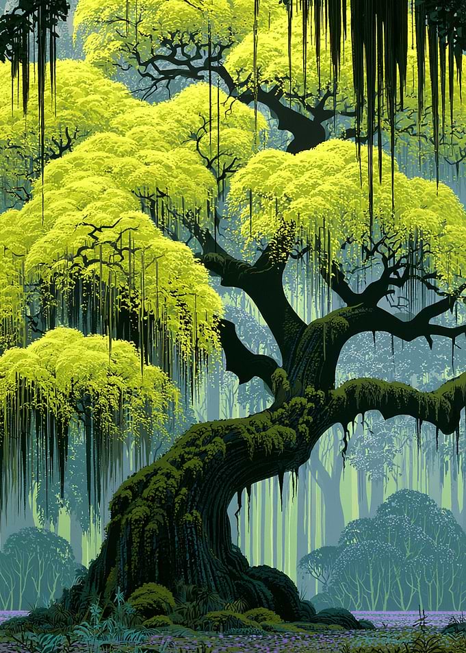 Enchanted Forest with Ancient Tree