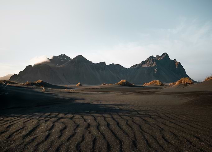 Black Sand Dunes and Mountain Vestrahorn